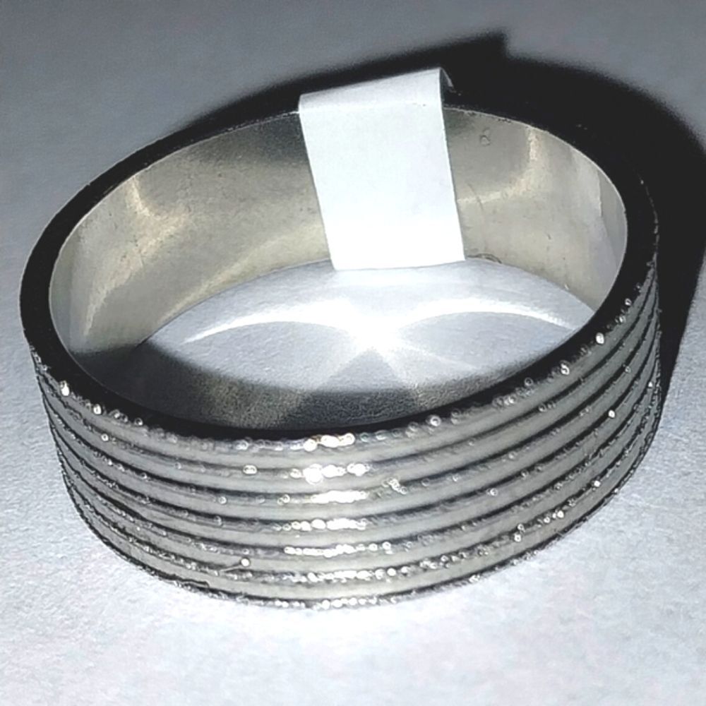 Stainless steel wide band hypoallergenic nickel free Men's ring sz 10